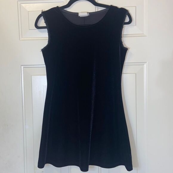 Vintage Hana Black Velvet Woman Dress Size L - Picture 1 of 14